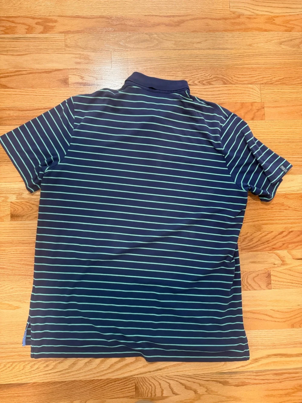 Polo Golf Ralph Lauren Navy & Green Striped Performance Polo Shirt Men’s XL